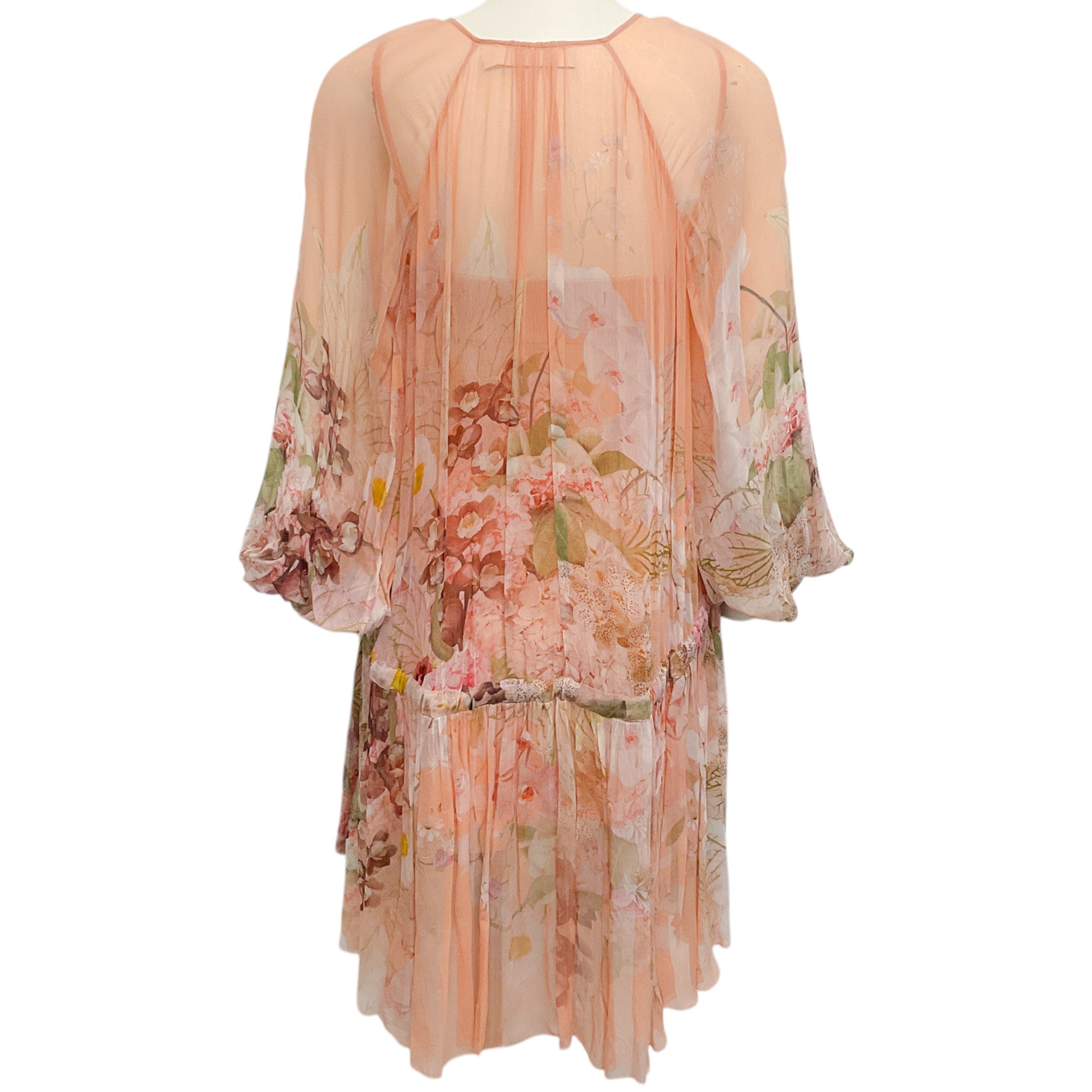 Zimmermann Blush Garden Floral Dancer Drawn Mini Dress