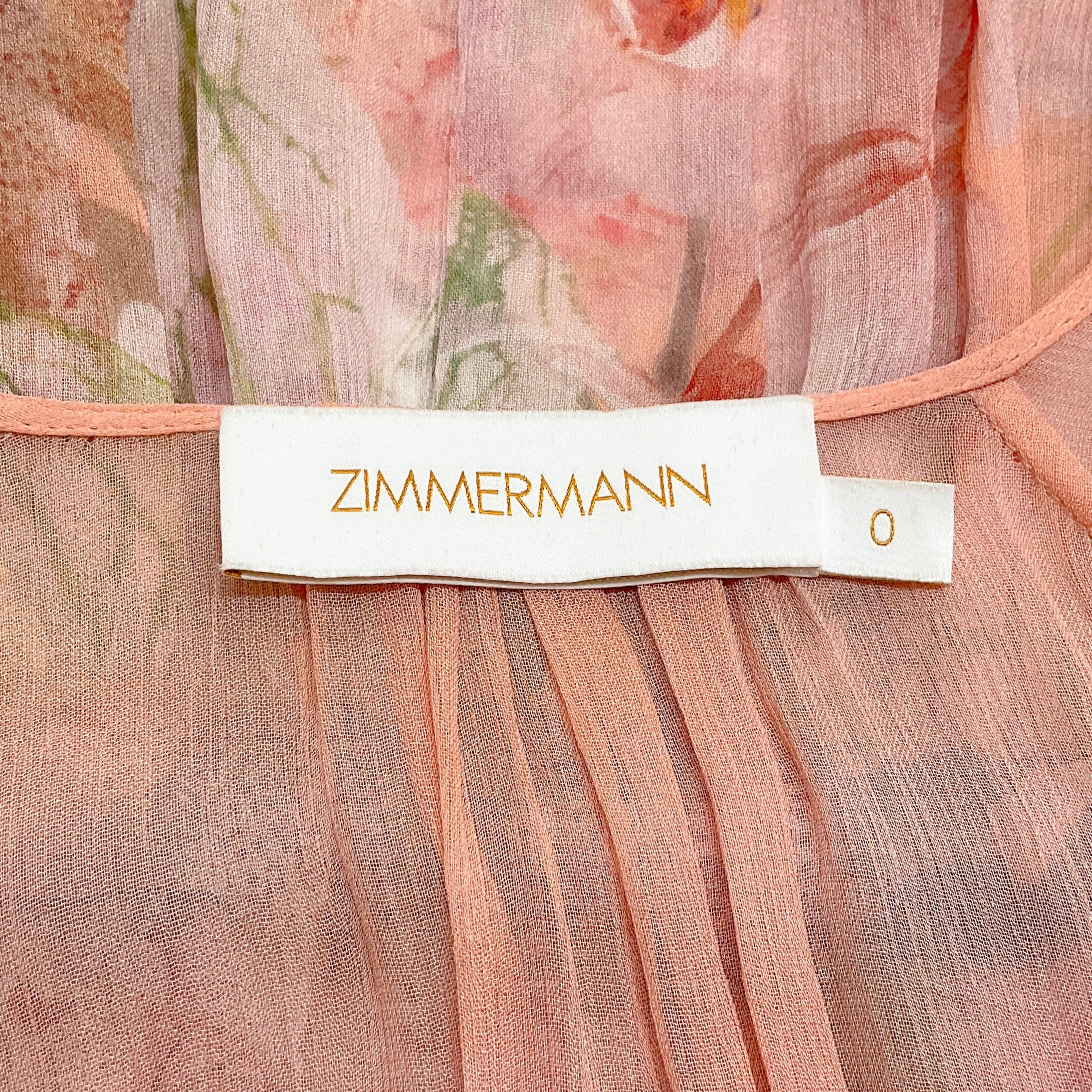 Zimmermann Blush Garden Floral Dancer Drawn Mini Dress