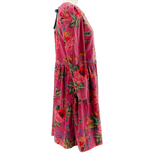 Alix of Bohemia Pink Floral Velvet Dress