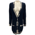 Load image into Gallery viewer, Chanel RARE Navy Biarritz Deauville Venise CC Logo Button Cashmere Knit Long Cardigan Sweater
