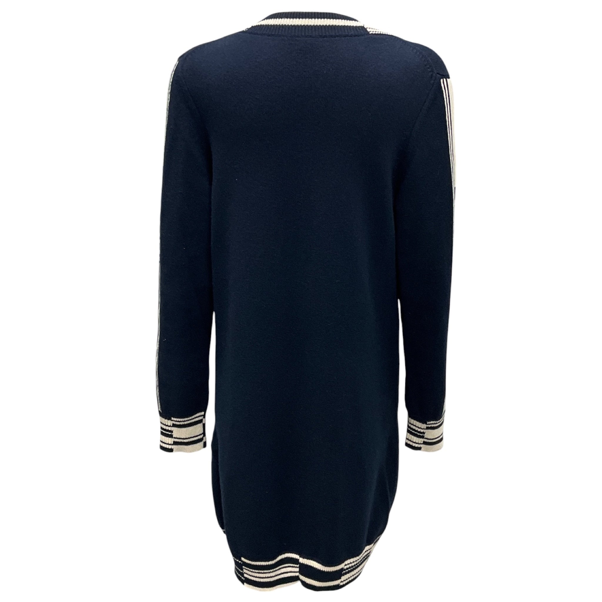 Chanel RARE Navy Biarritz Deauville Venise CC Logo Button Cashmere Knit Long Cardigan Sweater