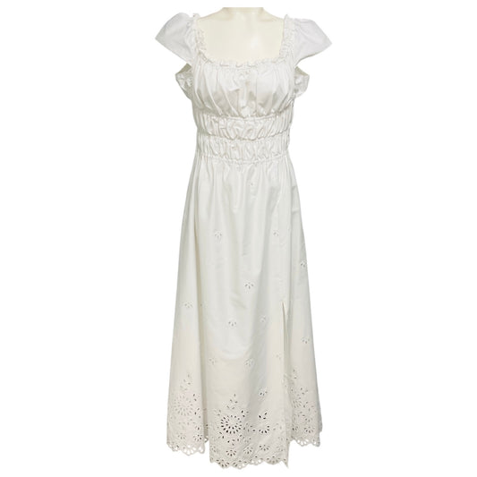 Altuzarra White Optic White Lily Cotton Eyelet Midi Dress