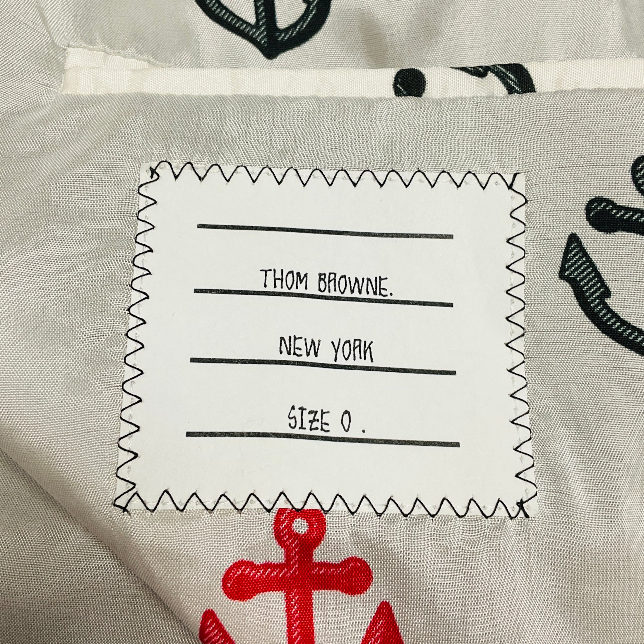 Thom Browne Navy Blue / White Nautical Oversized Wool Jacket