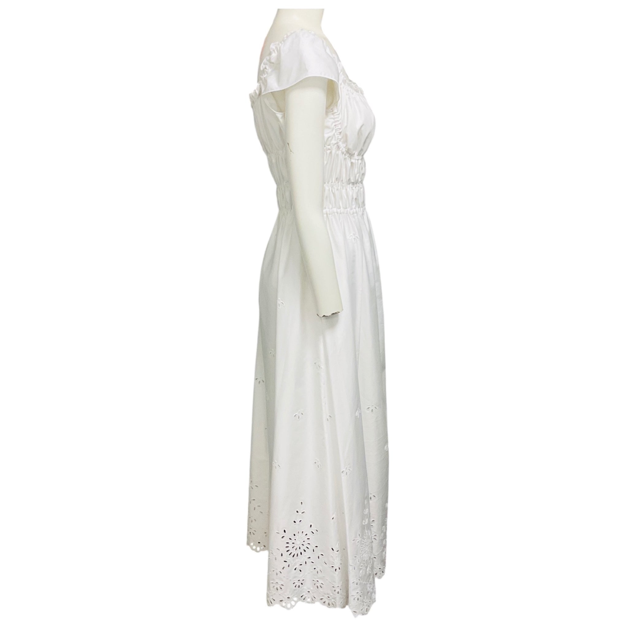 Altuzarra White Optic White Lily Cotton Eyelet Midi Dress