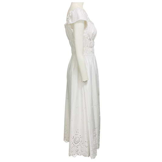 Altuzarra White Optic White Lily Cotton Eyelet Midi Dress