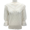 Load image into Gallery viewer, Christian Dior Ivory Fringed Mohair and Wool Knit Crochet Sweater
