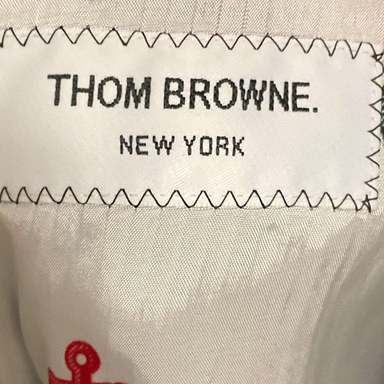 Thom Browne Navy Blue / White Nautical Oversized Wool Jacket