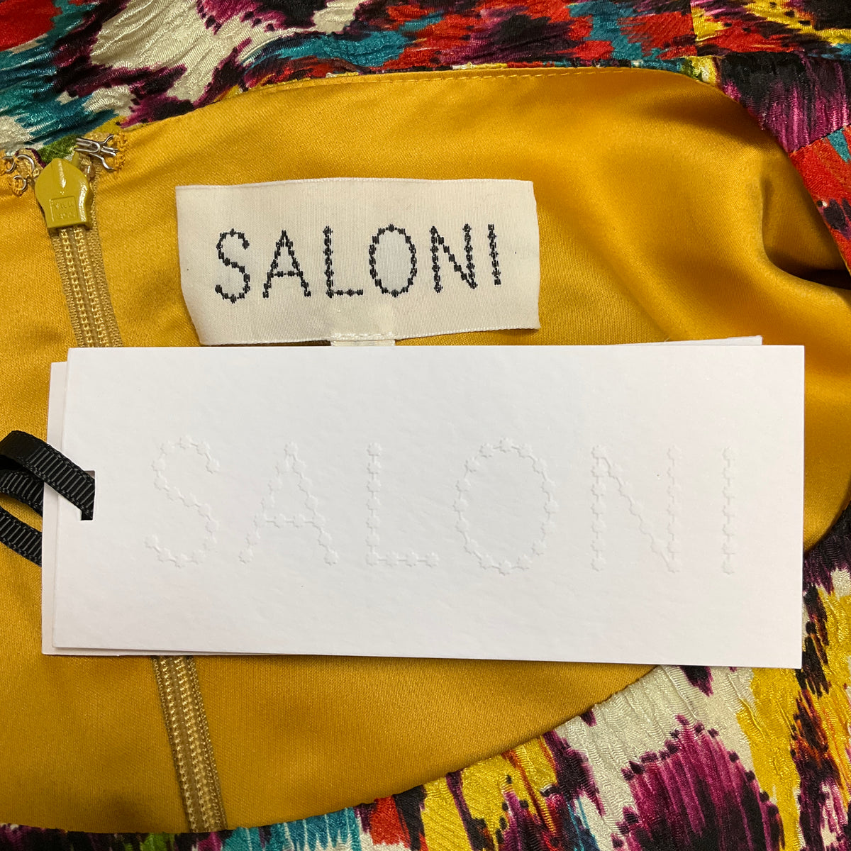 Saloni Astilbe Rouge Embossed Silk Rayon Tao Dress