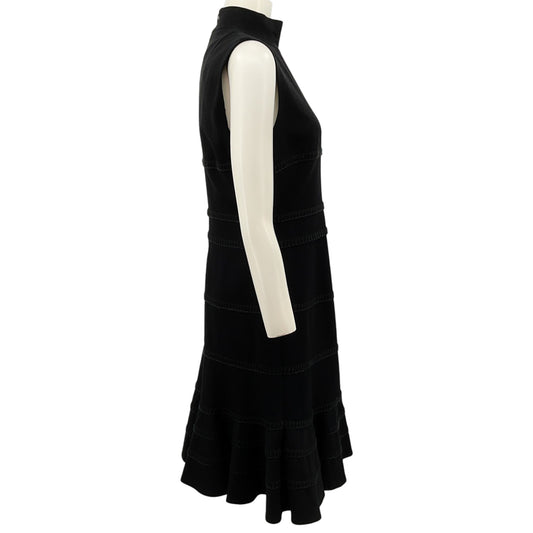 Akris Punto Black Sleeveless Tiered Dress