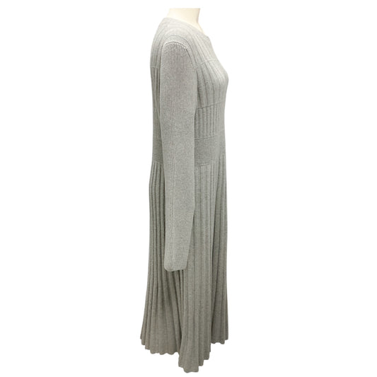 Chanel Grey Long Sleeved Wool Knit Midi Dress