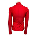 Load image into Gallery viewer, Ferragamo Red Crystal Embellished Long Sleeved Nylon Stretch Top

