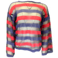 Load image into Gallery viewer, Giorgio Armani Red / Blue / Black Striped Sheer Knit Sweater
