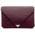 Load image into Gallery viewer, Alexander Wang Burgundy Croc Embossed Leather Prisma Envelope Clutch

