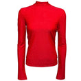 Load image into Gallery viewer, Ferragamo Red Crystal Embellished Long Sleeved Nylon Stretch Top
