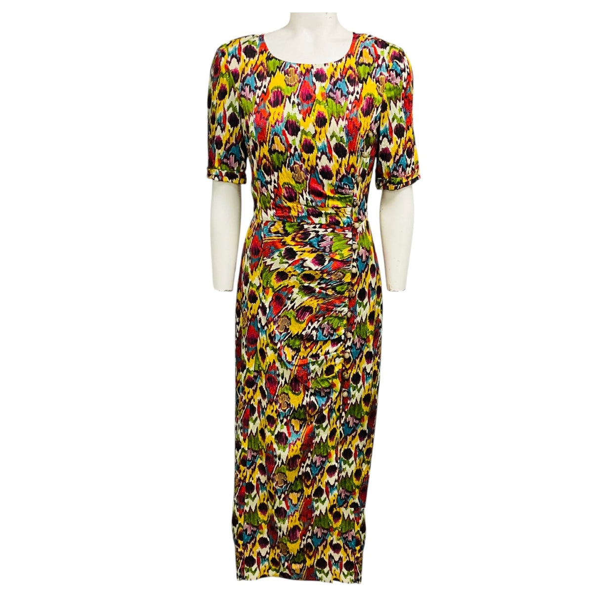 Saloni Astilbe Rouge Embossed Silk Rayon Tao Dress
