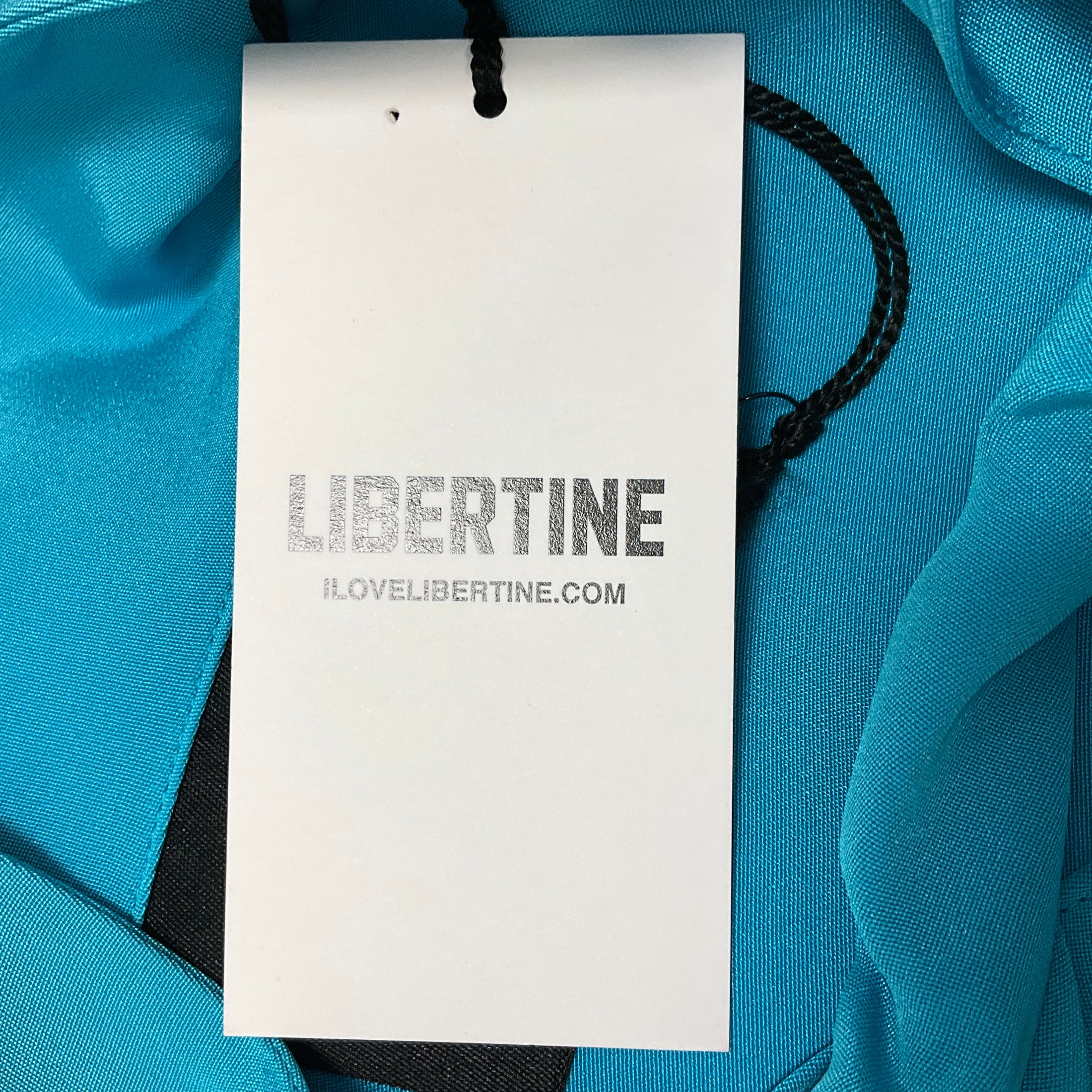 Libertine Turquoise Blue Hockney's Pool Slim Keith Tie Blouse