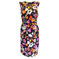 Load image into Gallery viewer, Oscar de la Renta Black / Pink Multi Floral Printed Sleeveless Silk Dress
