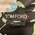 Load image into Gallery viewer, Tom Ford Black / Blue / Green Multi Floral Printed Tie Neck Silk Midi Dress
