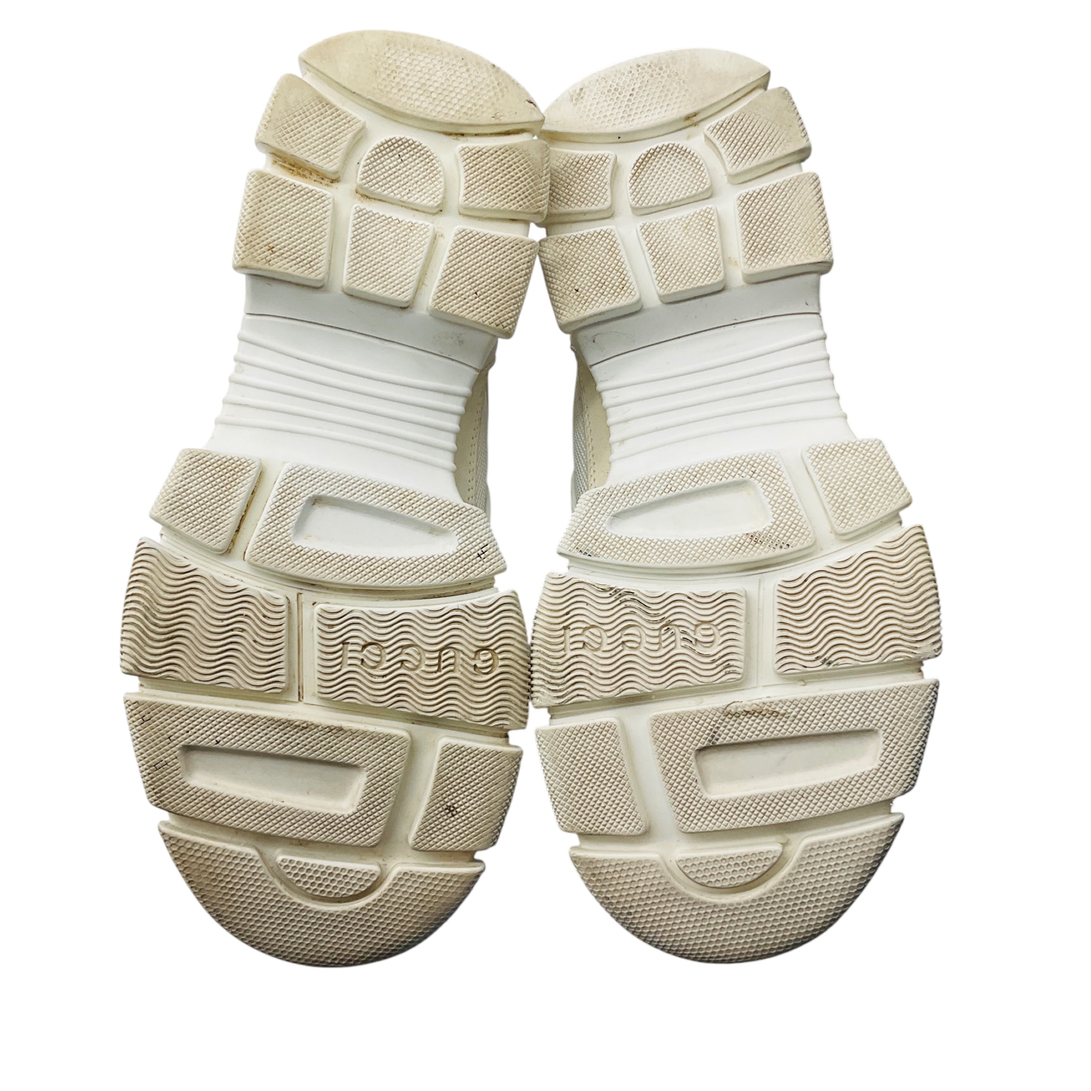 Gucci White Flashtrek Leather and Mesh Sneakers