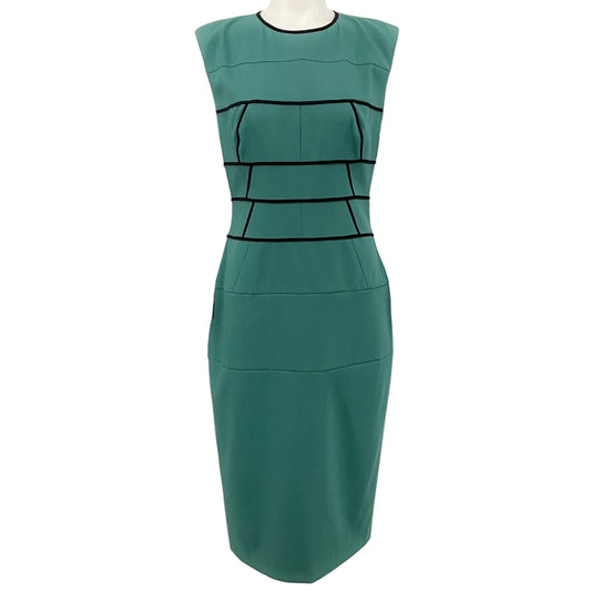 Narciso Rodriguez Green / Black Seam Detail Sleeveless Dress
