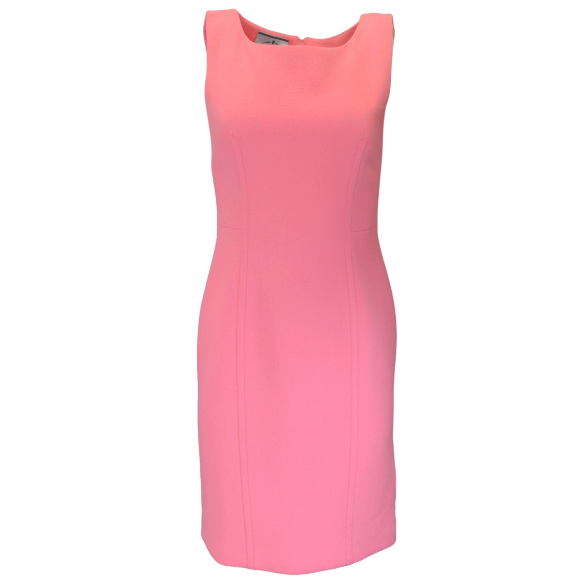 Prada Pink Sleeveless Wool Crepe Midi Dress