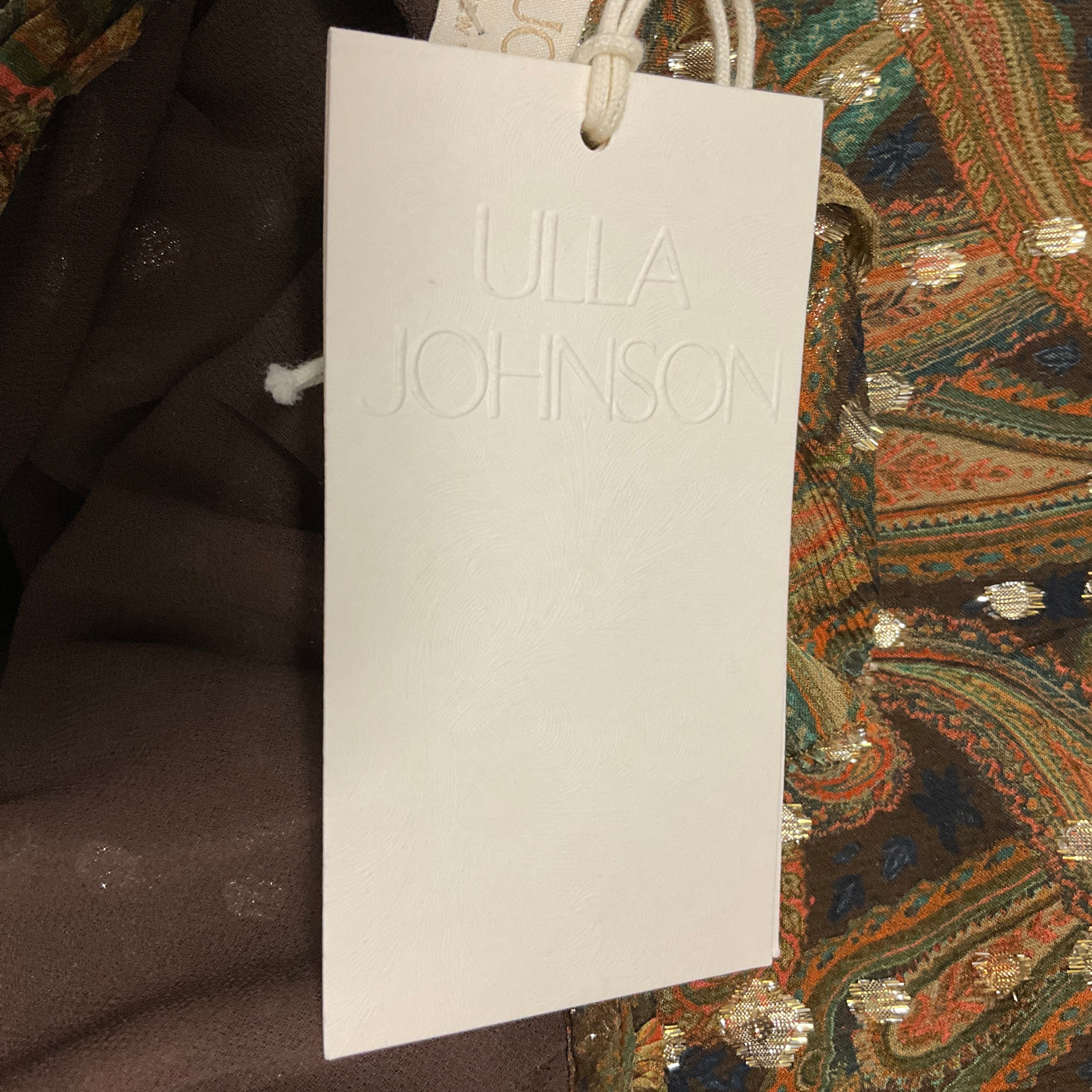 Ulla Johnson Tan / Gold Metallic Tiger's Eye Emilie Blouse