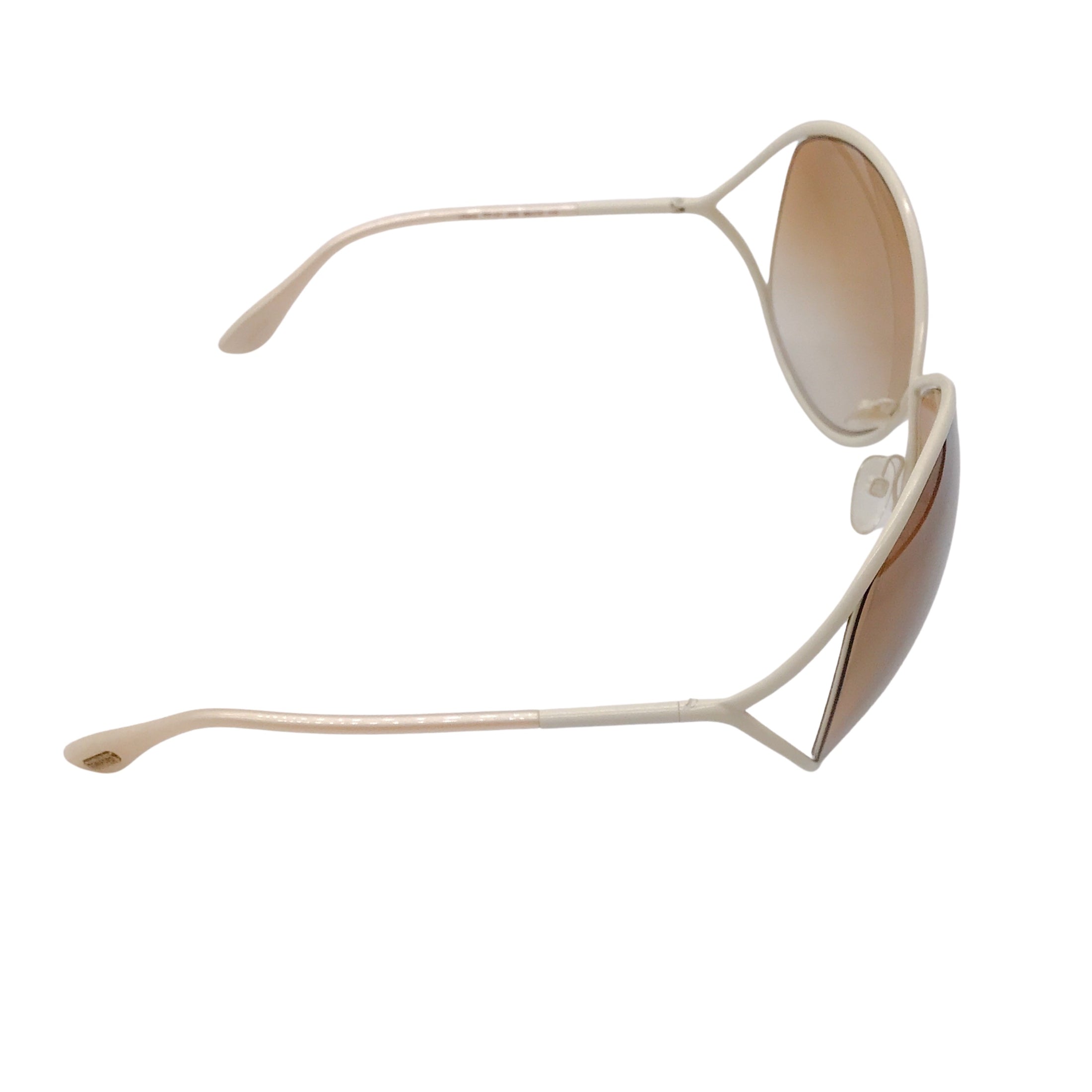 Tom Ford Lilliana Ivory Epoxy / Gradient Bronze Silver Flash Sunglasses
