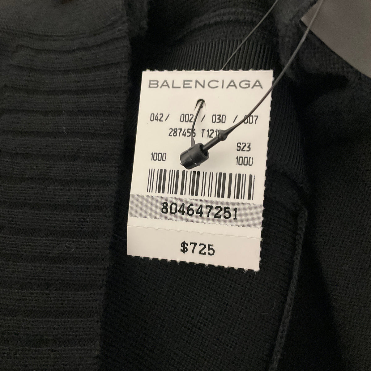 Balenciaga Black Long Sleeved V-Neck Wool Knit Cardigan Sweater with Snap Buttons