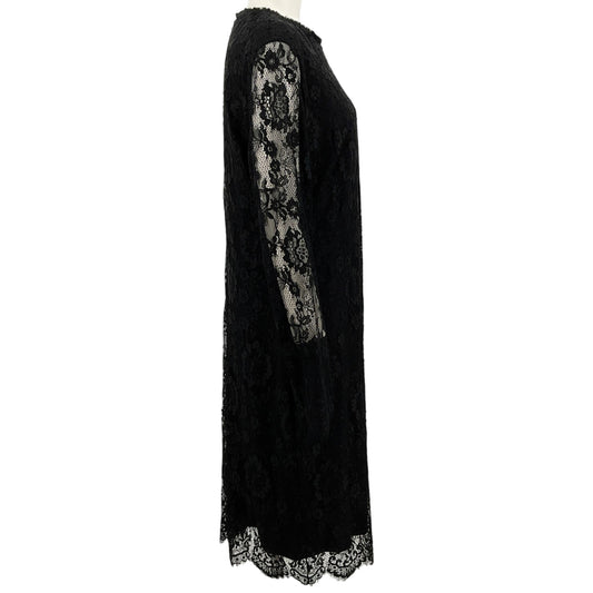 Escada Black Lace Long Sleeve Dress