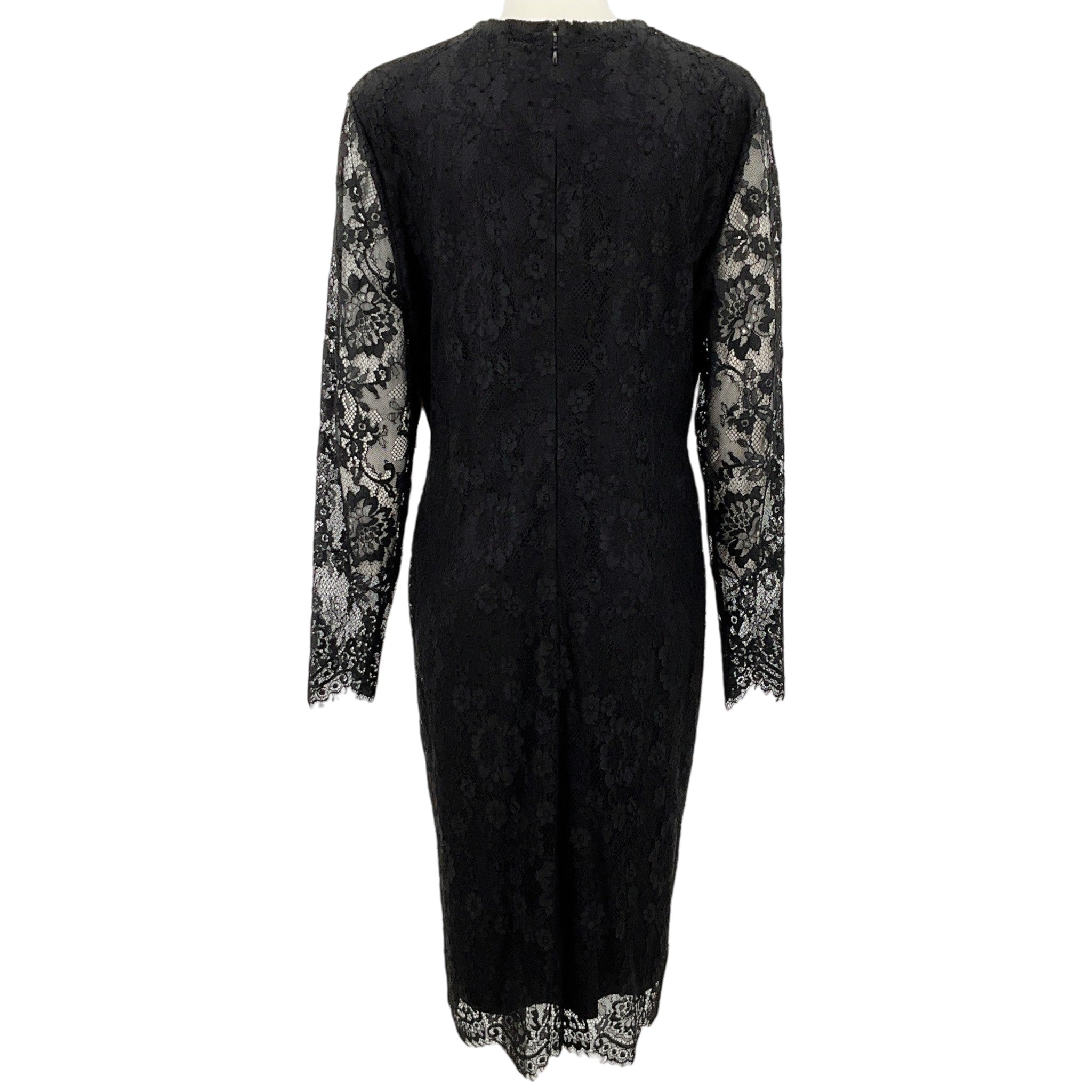 Escada Black Lace Long Sleeve Dress