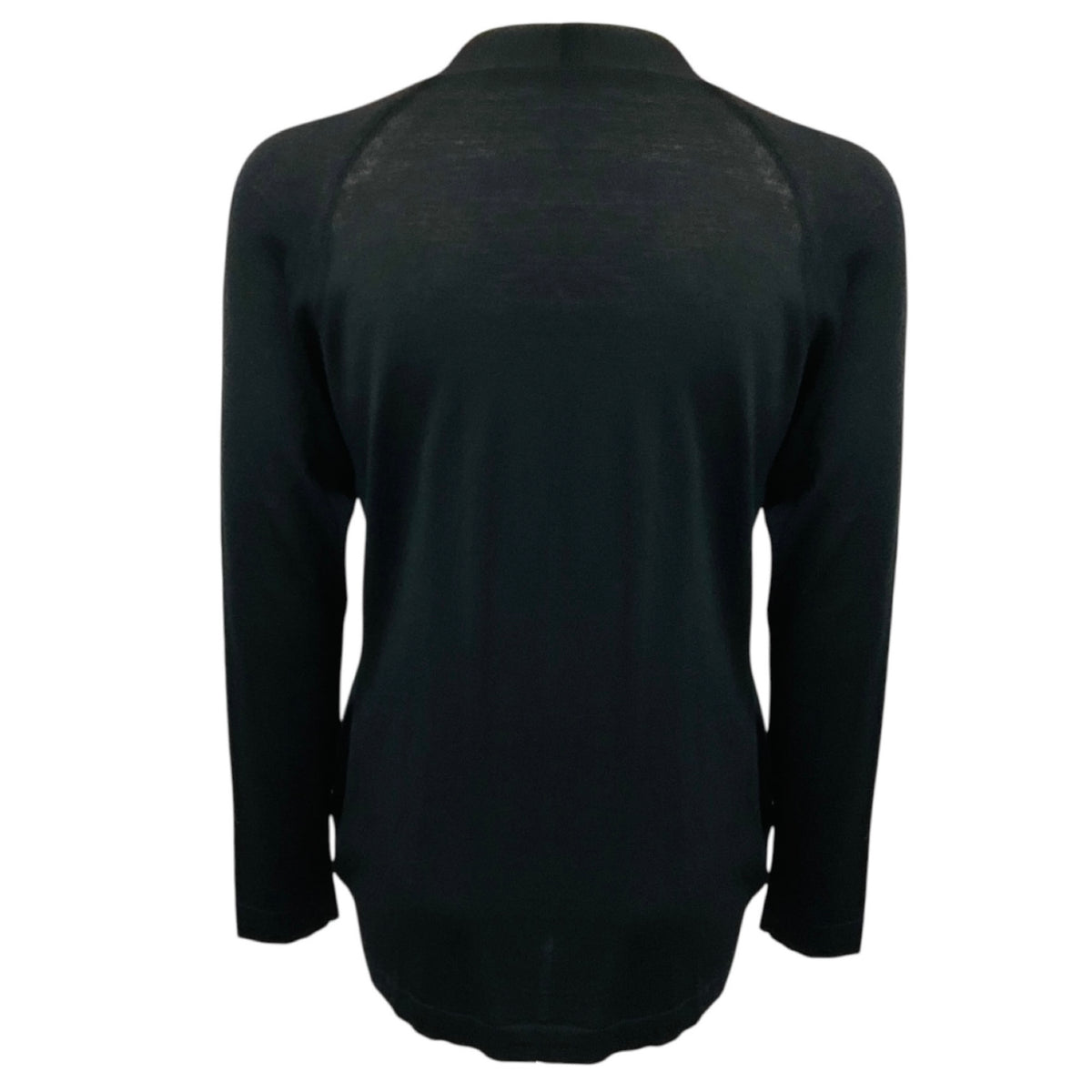 Balenciaga Black Long Sleeved V-Neck Wool Knit Cardigan Sweater with Snap Buttons