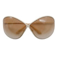Load image into Gallery viewer, Tom Ford Lilliana Ivory Epoxy / Gradient Bronze Silver Flash Sunglasses
