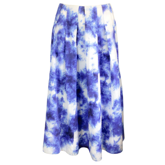 Jason Wu Blue / White Tie-Dye Cotton Midi Skirt