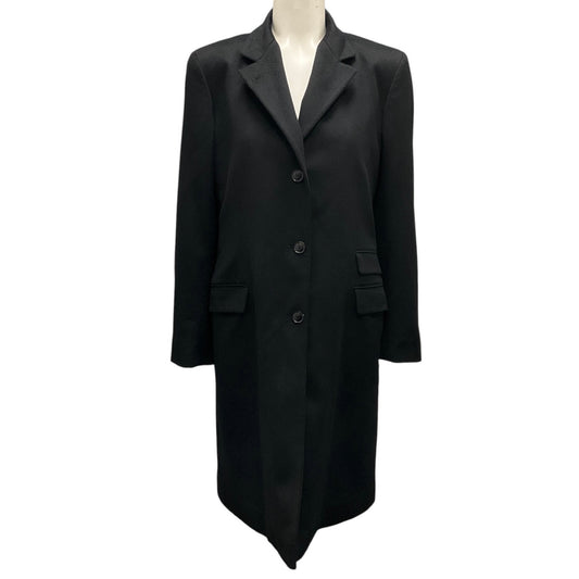 Loro Piana Black Button-Front Cashmere Trench Coat