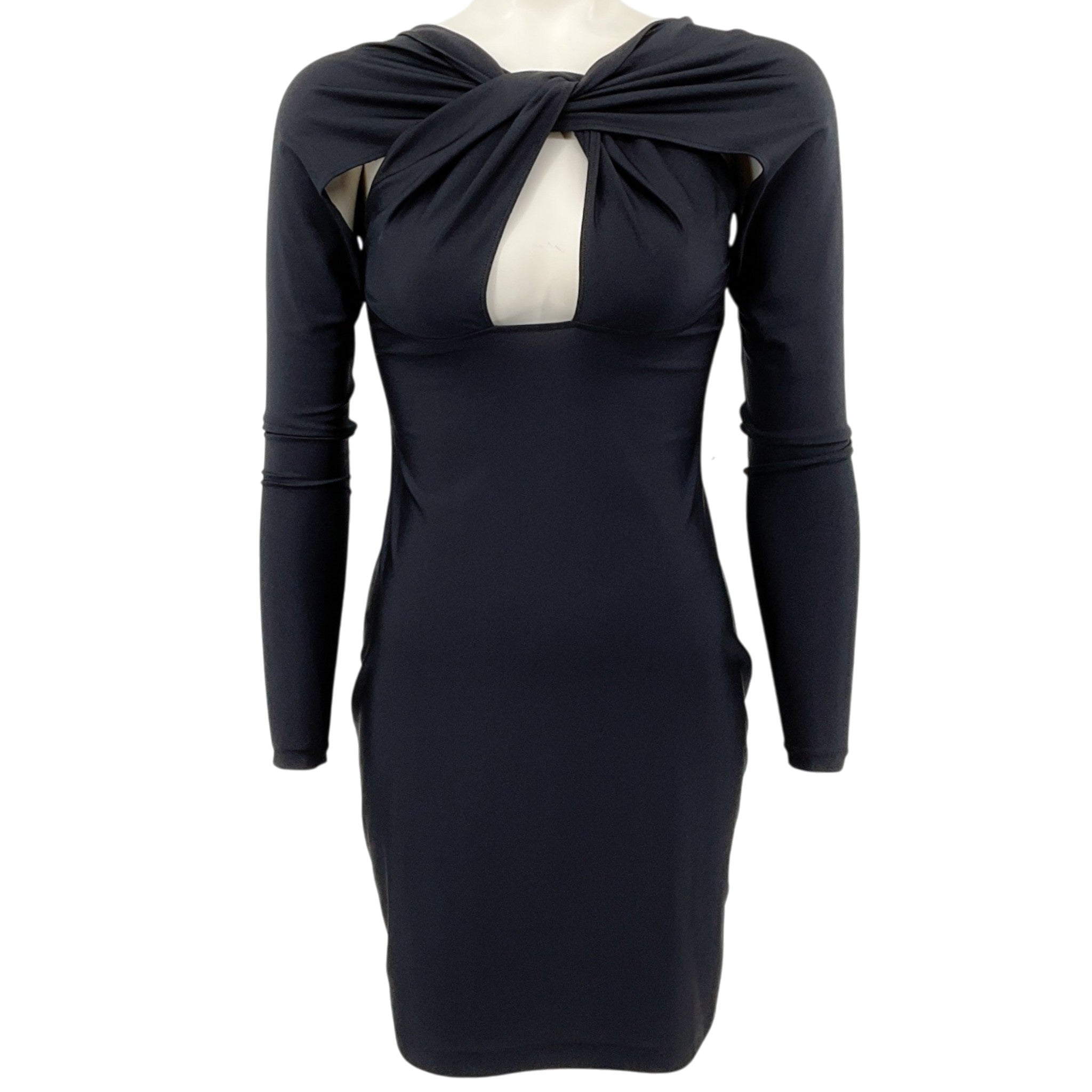 Coperni Black Jersey Twist Bodycon Dress
