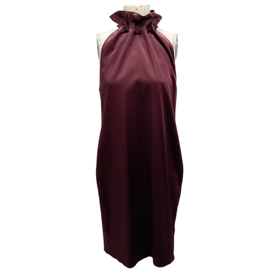 Rosetta Getty Maroon Drawstring Neck Dress