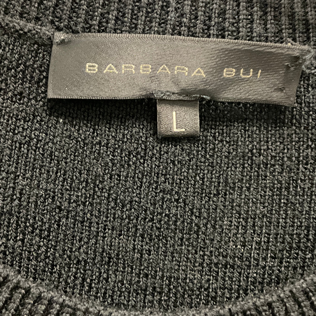 Barbara Bui Black / Silver Stud Embellished Wool Knit Crewneck Pullover Sweater