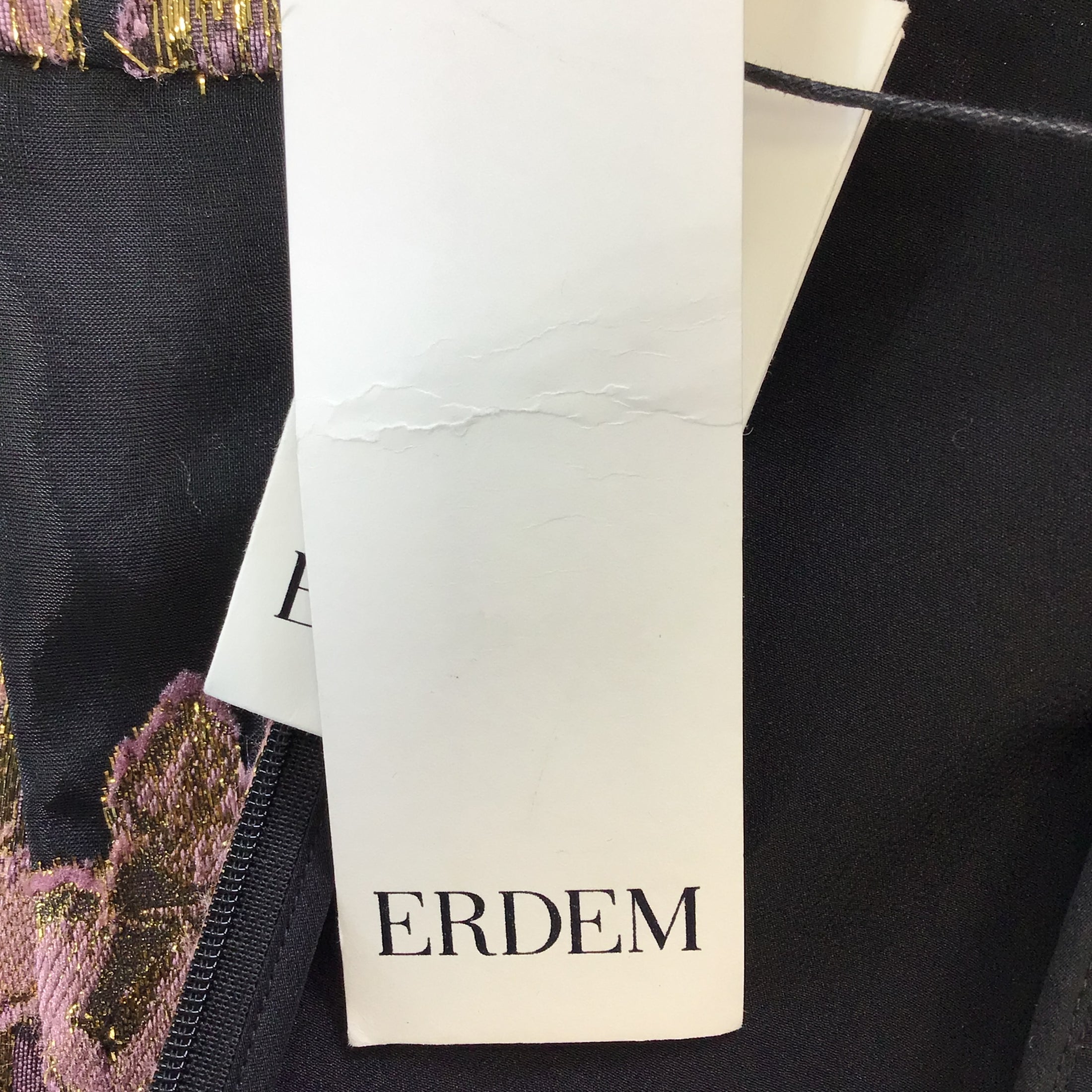 ERDEM Black / Gold Lurex Rose Filcoupe Ava Gown