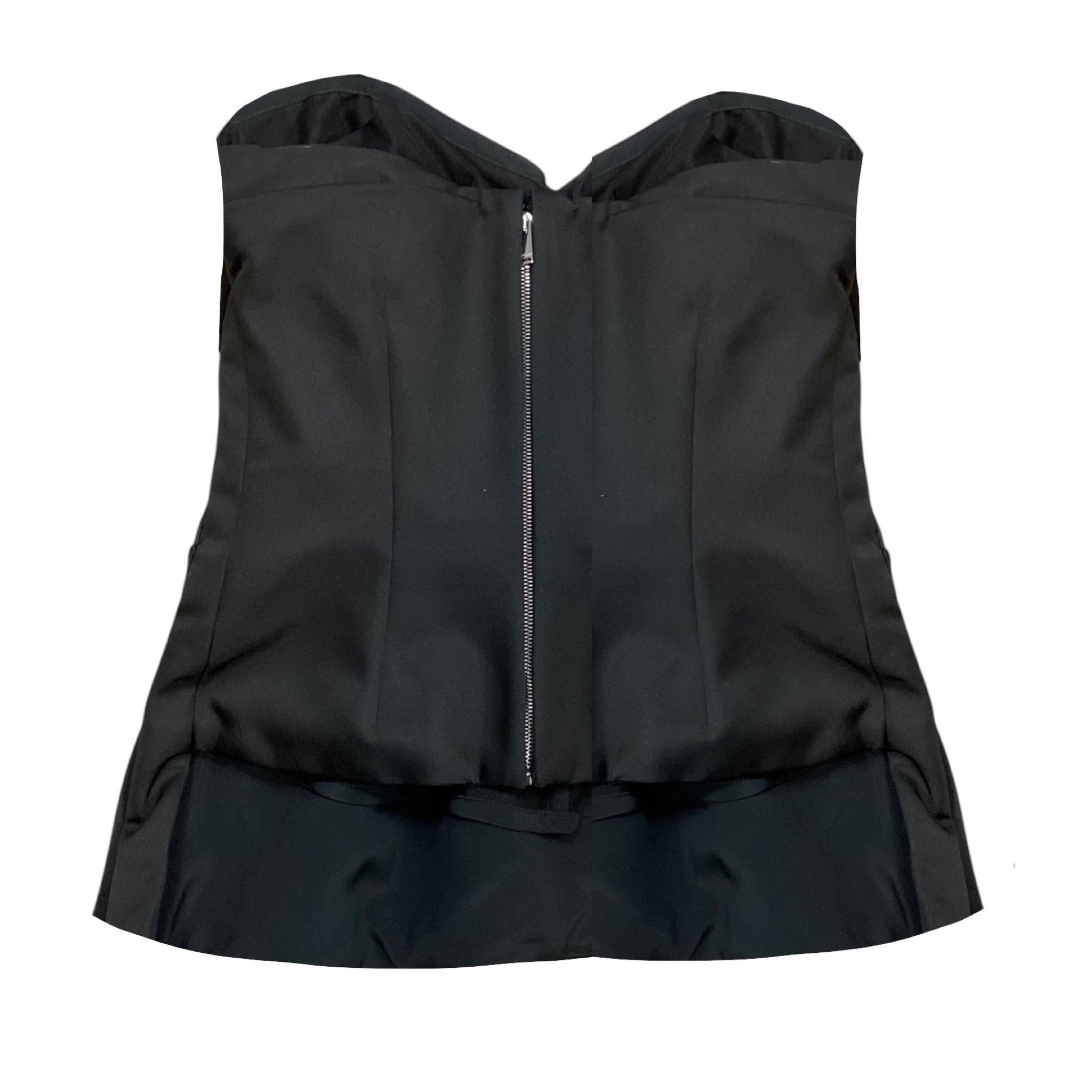 McQueen Black Strapless Zip Back Corset Top