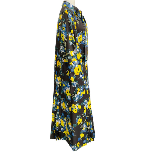 Plan C Black / Yellow Multi Floral Bow Front Dress