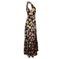 Load image into Gallery viewer, ERDEM Black / Gold Lurex Rose Filcoupe Ava Gown
