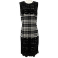 Load image into Gallery viewer, Michael Kors Black / White Wool Plaid Lace Sleeveless Dress

