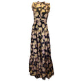Load image into Gallery viewer, ERDEM Black / Gold Lurex Rose Filcoupe Ava Gown
