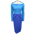 Load image into Gallery viewer, Greta Constantine Blue Two-Tone Colorblock Stretch Scuba Dress
