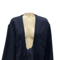 Load image into Gallery viewer, Chanel Navy Blue Tie Front Boucle Tweed Jacket

