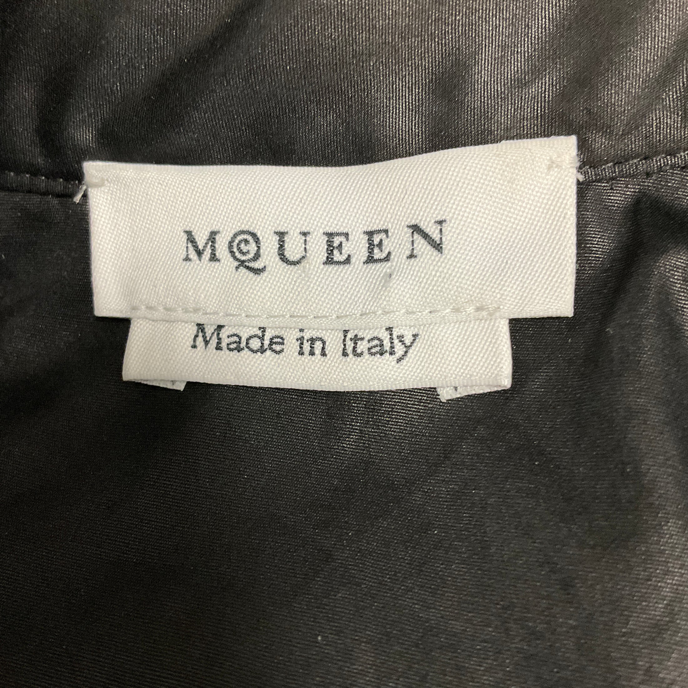 McQueen Black Ruffle Bow Cotton Shirt