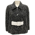 Load image into Gallery viewer, Chanel Black / White 2019 La Pausa CC Button Wool Tweed Belted Jacket
