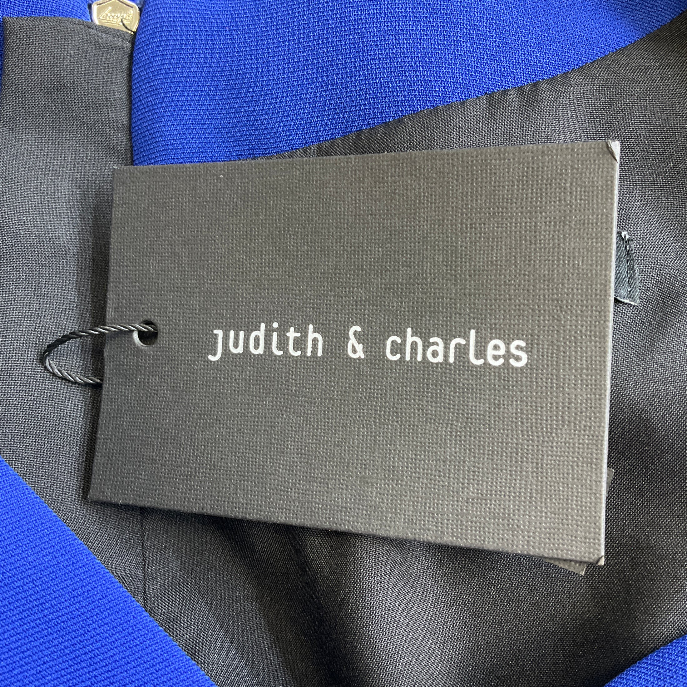 Judith & Charles Cobalt Blue V-Neck Belted Ora Dress