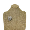 Load image into Gallery viewer, Chanel 2020 Silver / Gold CC Logo Rhinestone Heart Brooch
