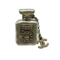 Load image into Gallery viewer, Chanel 2022 CC Resin Gold Plated Rhinestone Strass No. 5 Perfume Bottle Costume Brooch 
